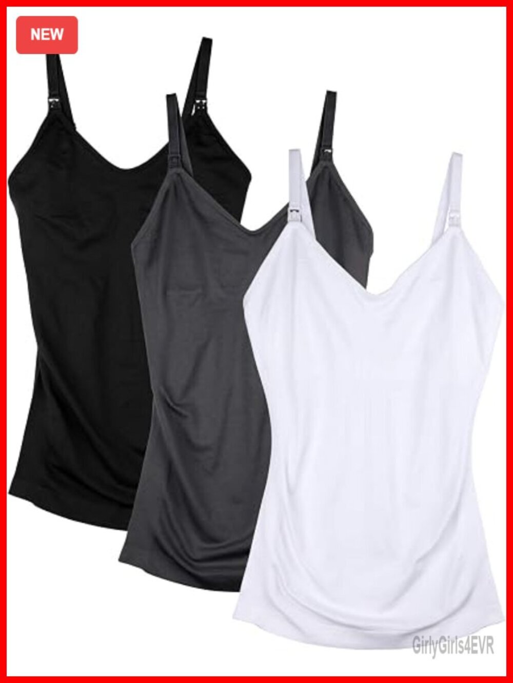 Seamless Nursing Tank Cami for Breastfeeding with Adjustable Straps